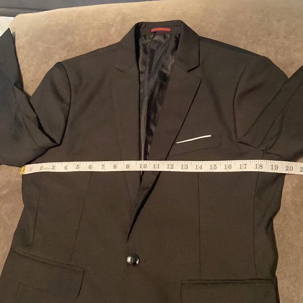 Men’s Black Suit Jacket Blazer One Button Notched Lapel Size 36 NWOT